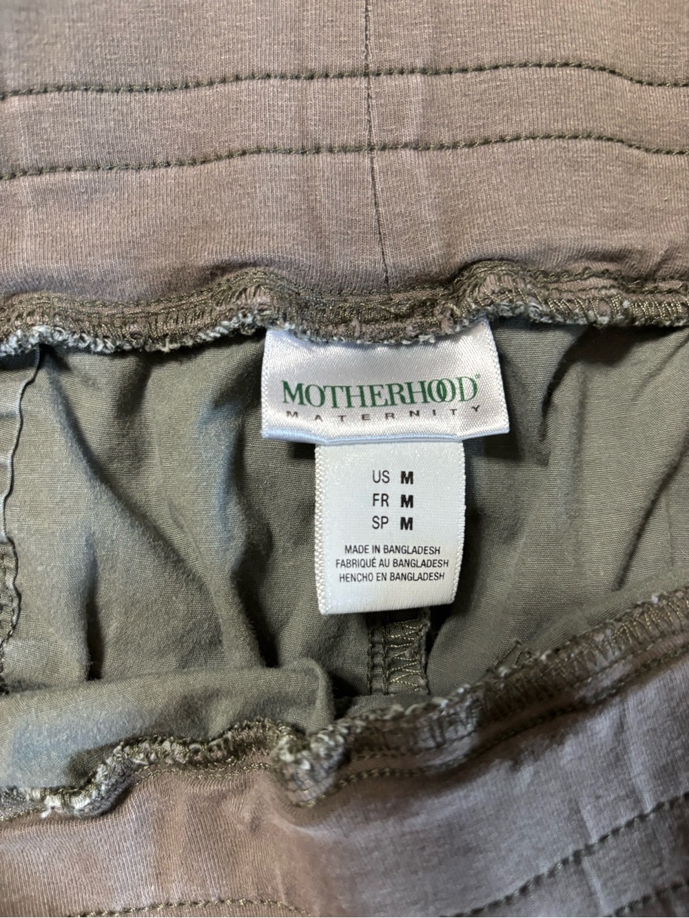 Motherhood Maternity Olive Drawstring Athletic Shorts - Picture 3 of 3